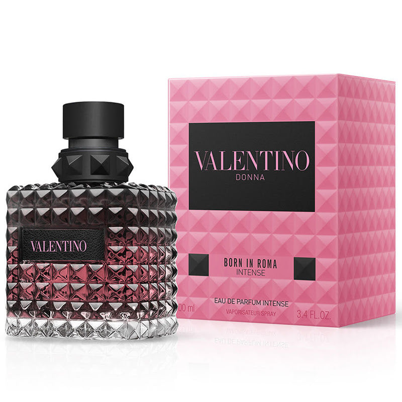 Valentino perfume bottle and packaging on a white background